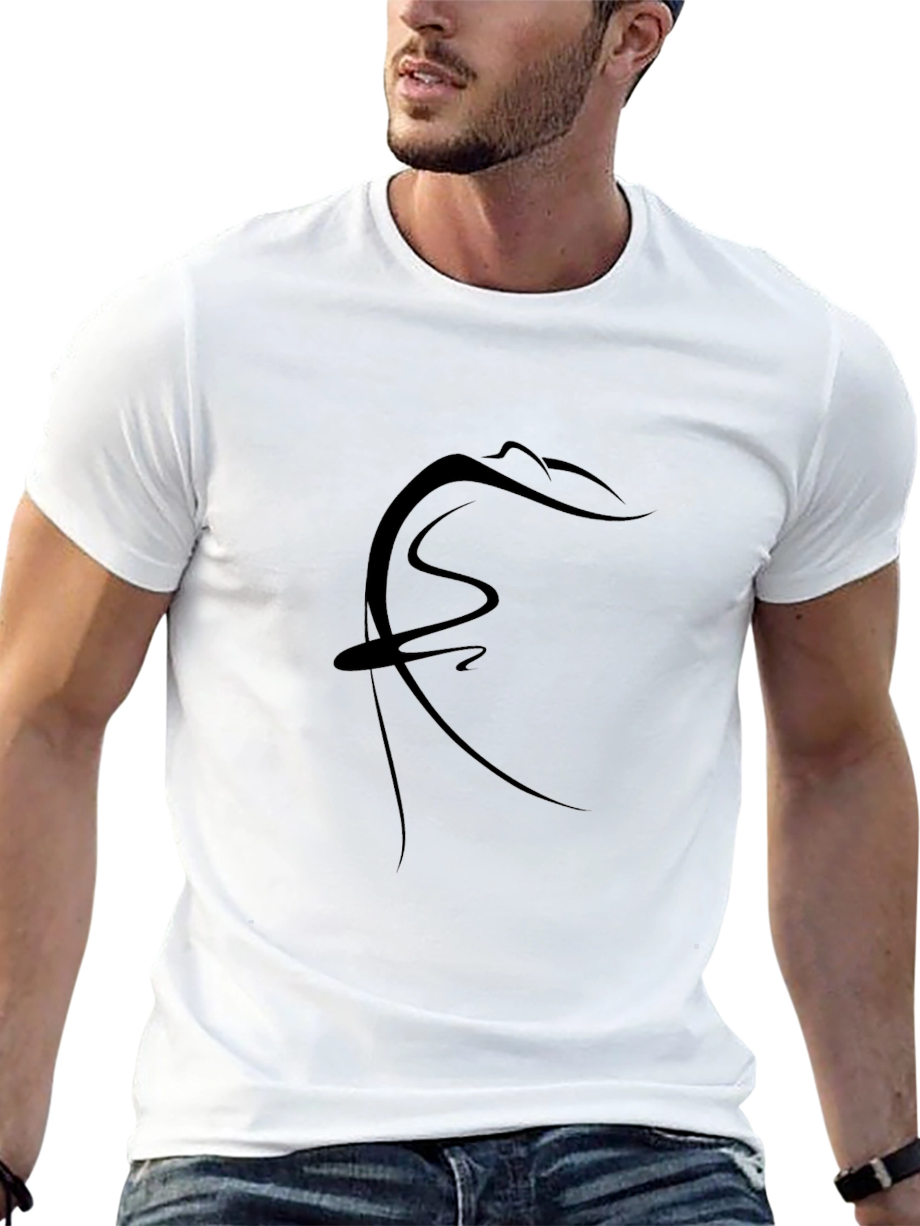 Minimalist Abstract Art Black T-Shirt