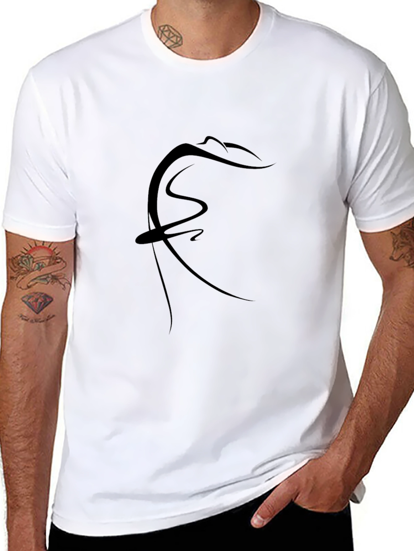 Minimalist Abstract Art Black T-Shirt