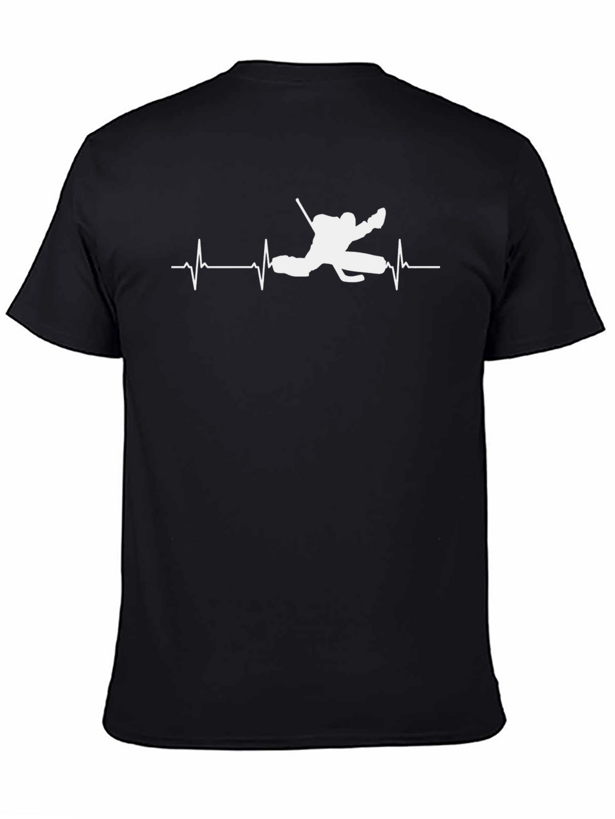 Hockey Goalie Heartbeat T-Shirt - Black