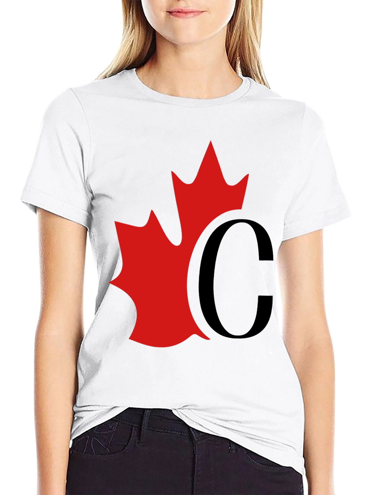 Red Leaf Black Tee