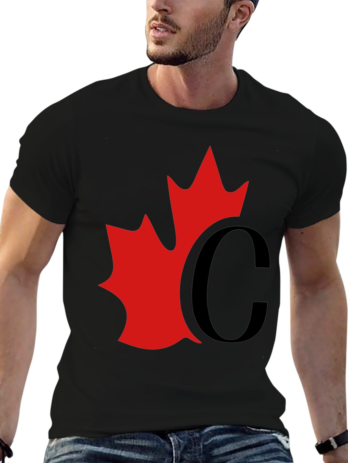 Red Leaf Black Tee