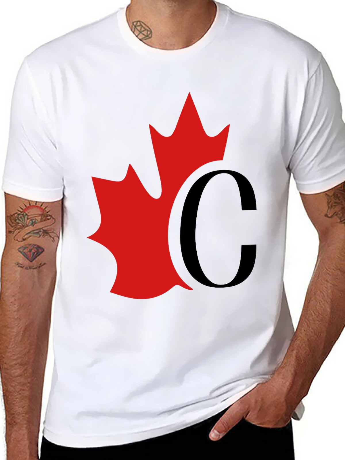 Red Leaf Black Tee