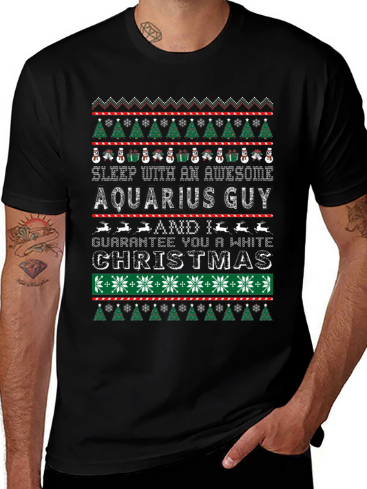Aquarius Guy Ugly Christmas Sweater Style T-Shirt