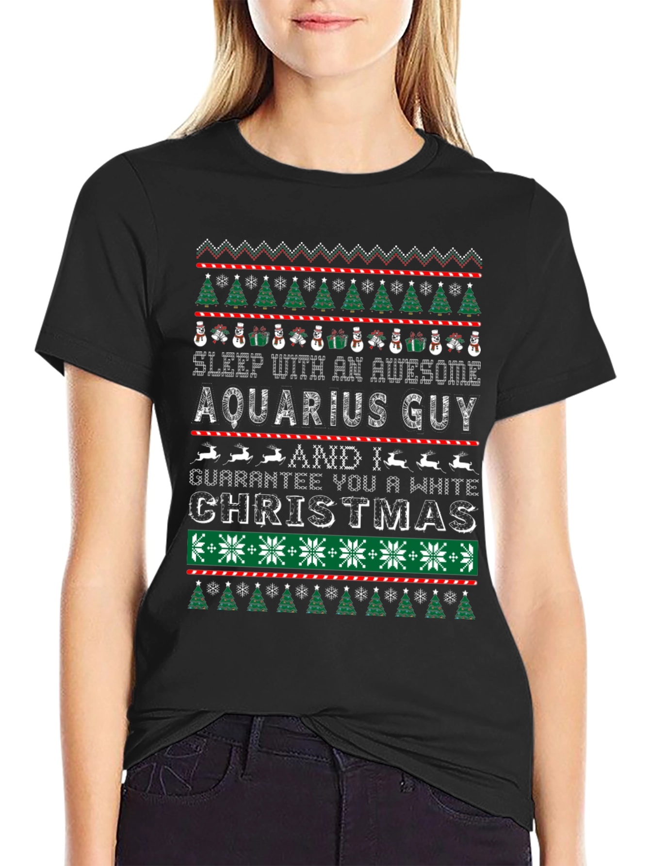 Aquarius Guy Ugly Christmas Sweater Style T-Shirt