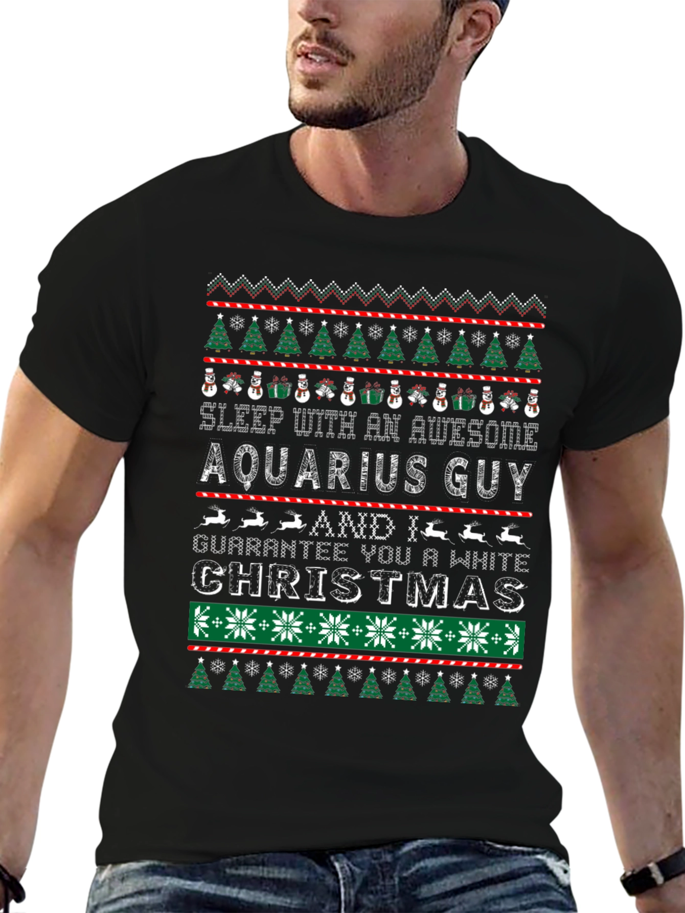 Aquarius Guy Ugly Christmas Sweater Style T-Shirt