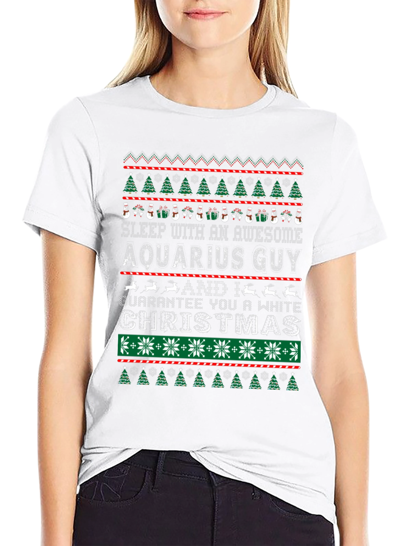 Aquarius Guy Ugly Christmas Sweater Style T-Shirt