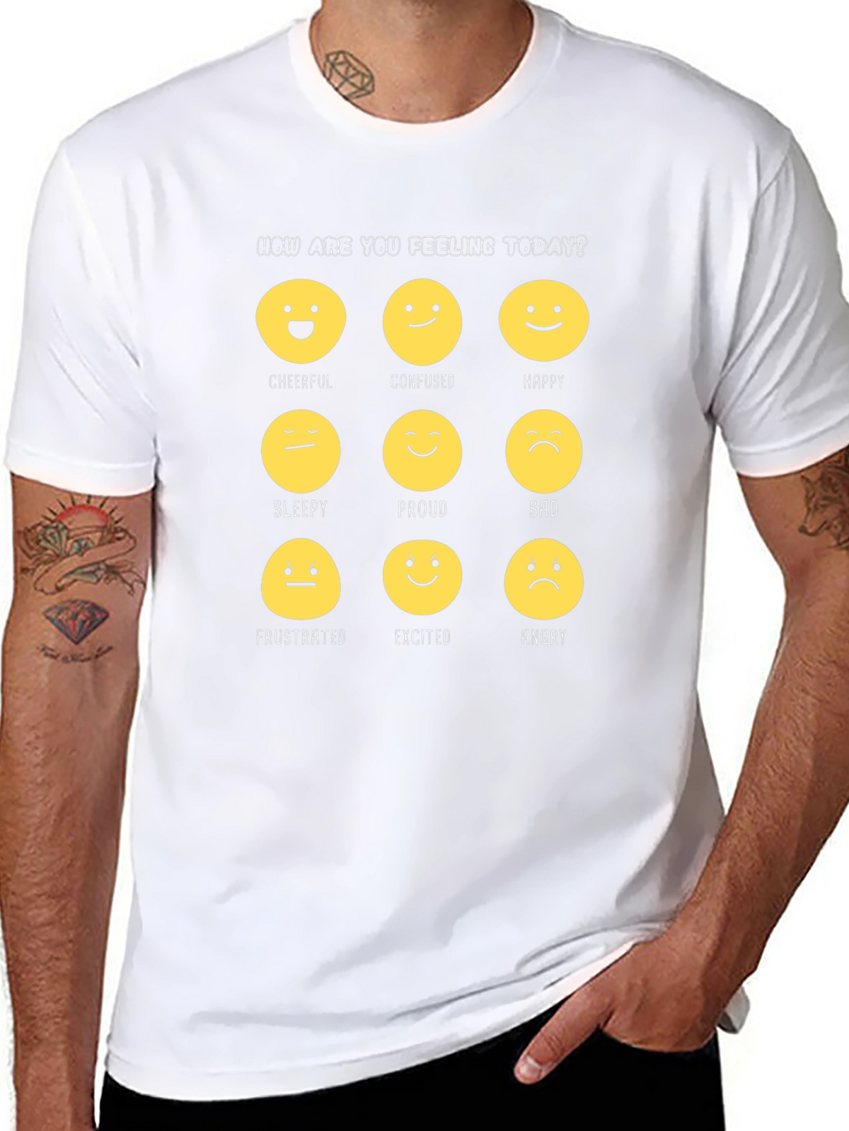Emotion Faces Graphic T-Shirt: How Are You Feeling Today?