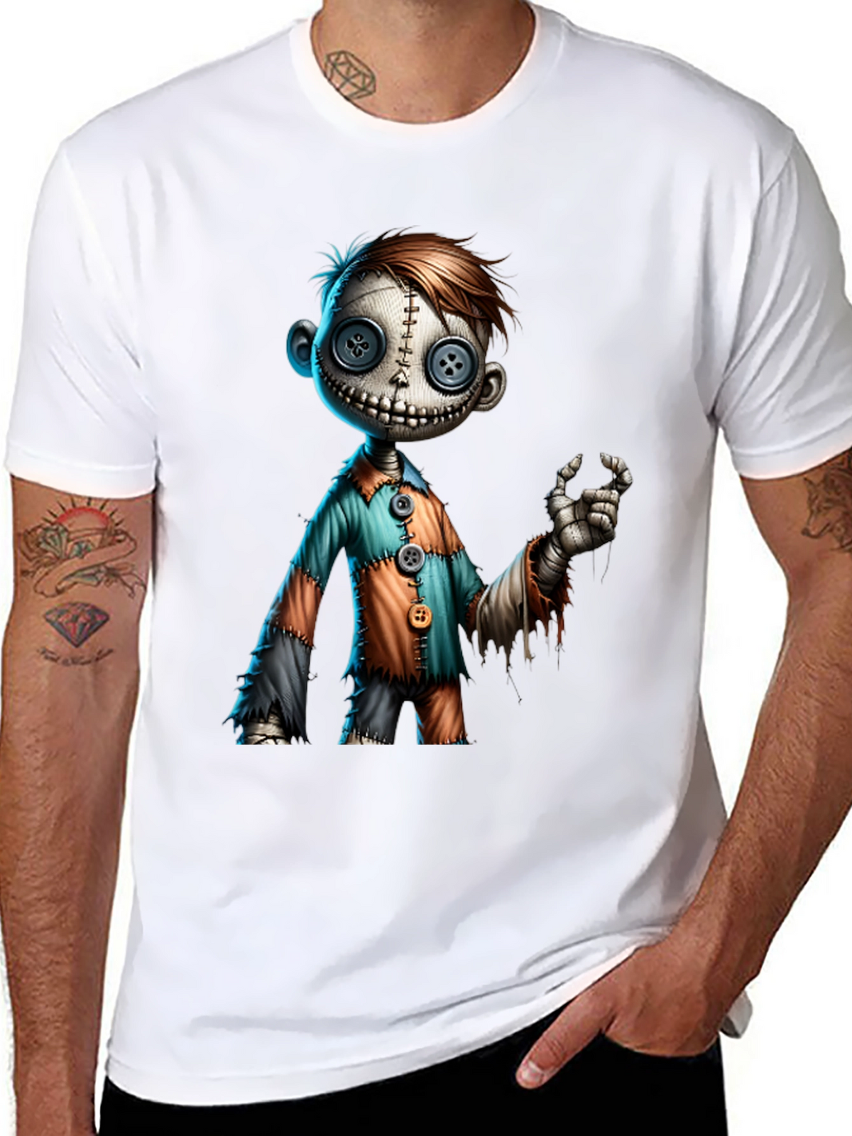 Creepy Doll Graphic Tee - Unique Halloween Shirt