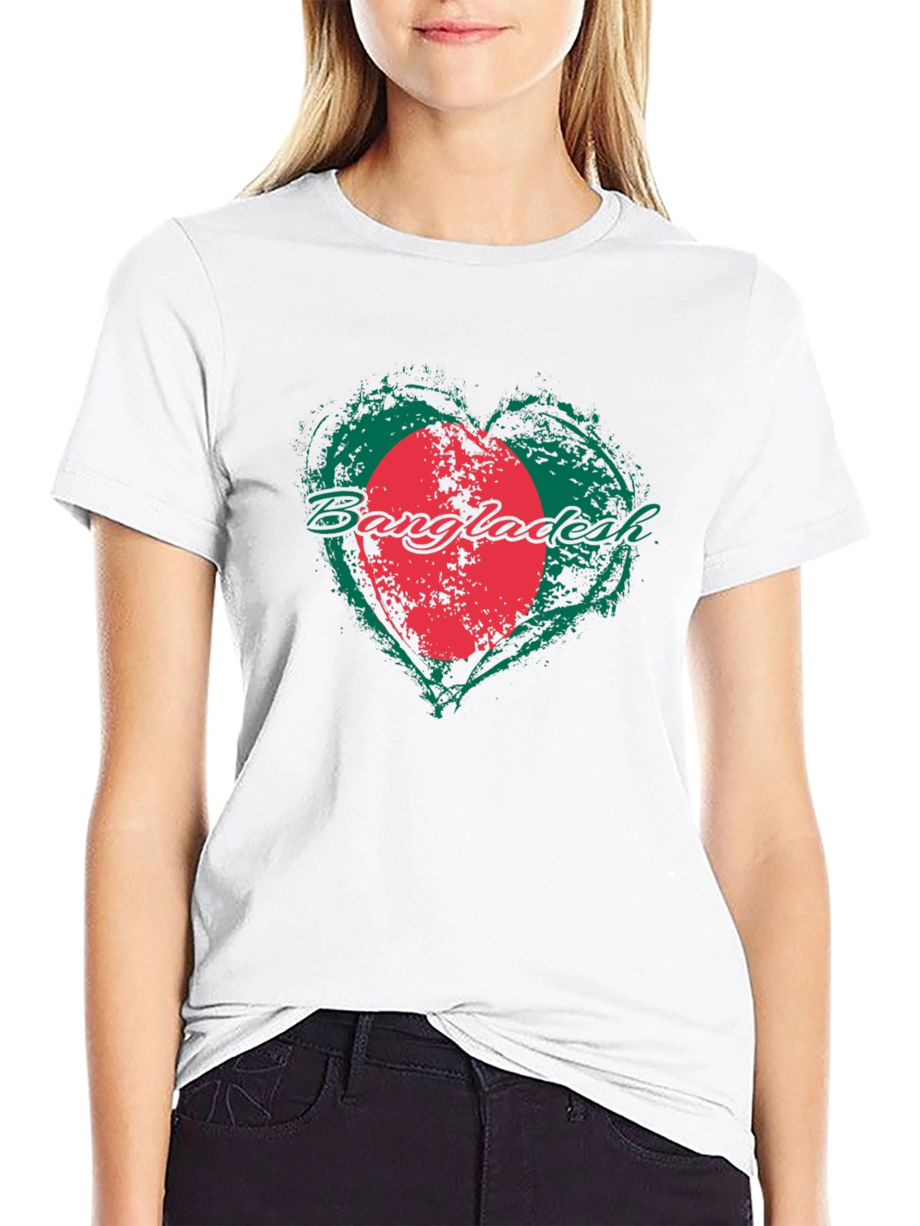 Bangladesh Flag Heart T-Shirt