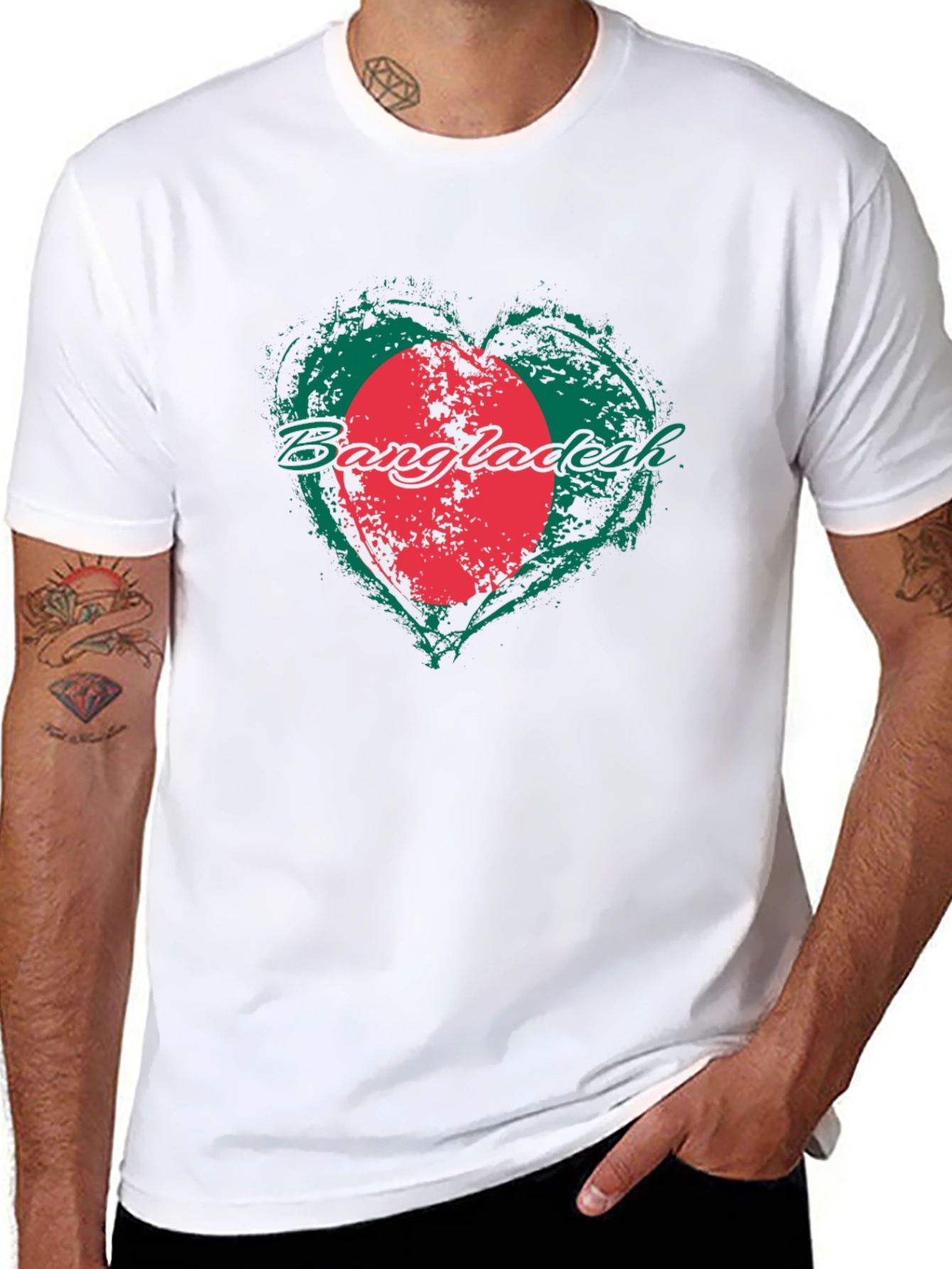 Bangladesh Flag Heart T-Shirt