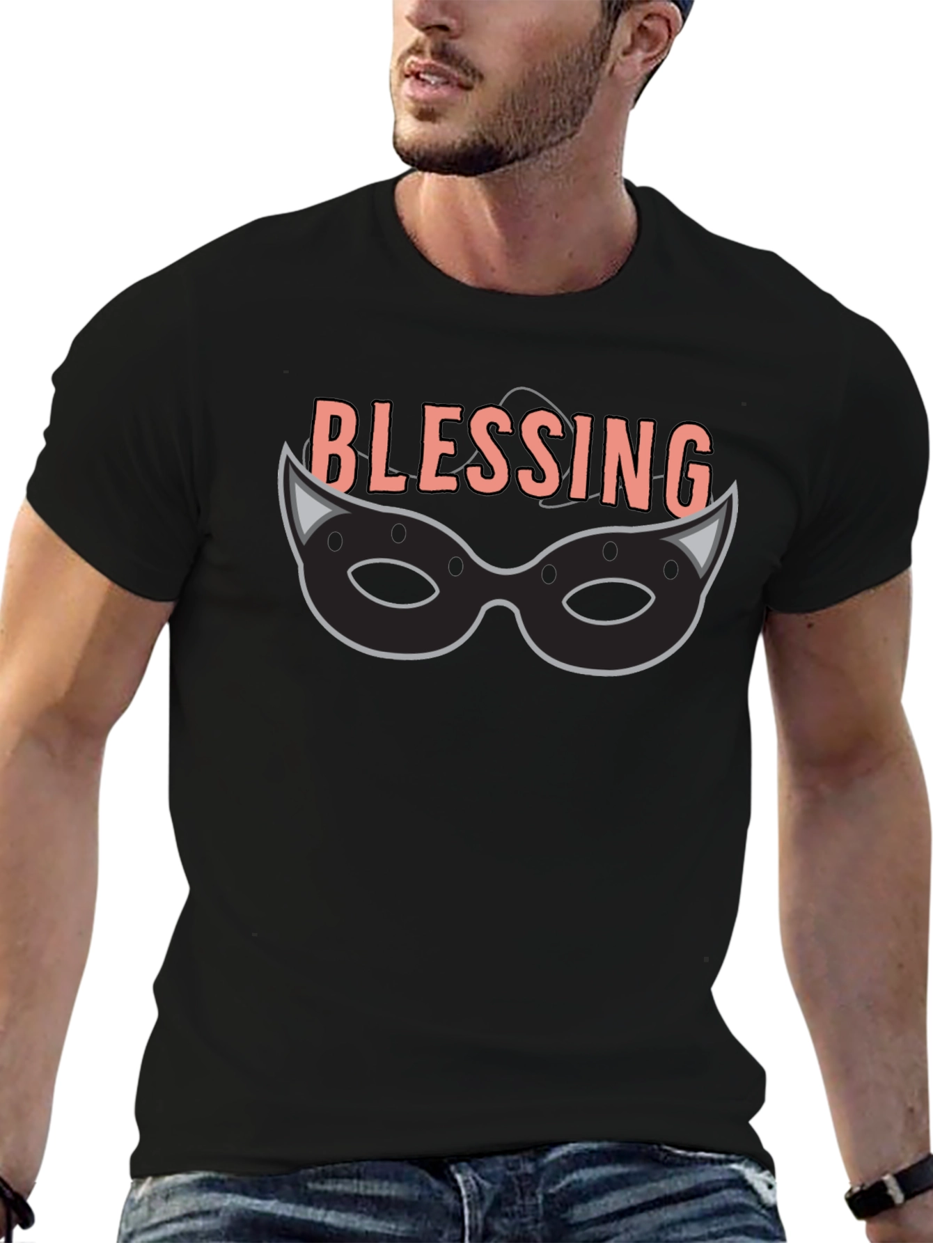 Blessing Mask Graphic Tee - Unique Design