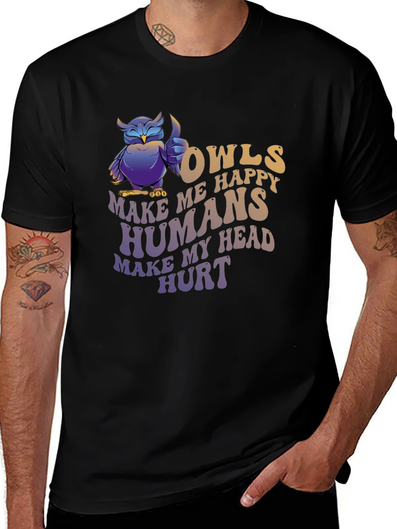 Owls Make Me Happy T-Shirt
