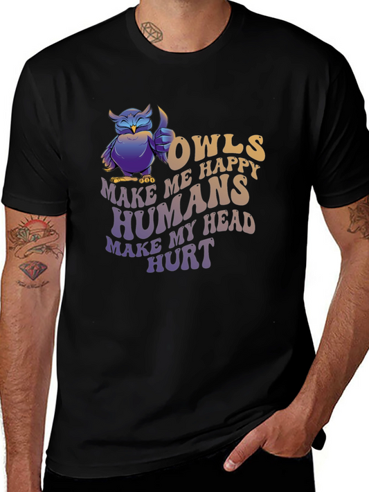 Owls Make Me Happy T-Shirt