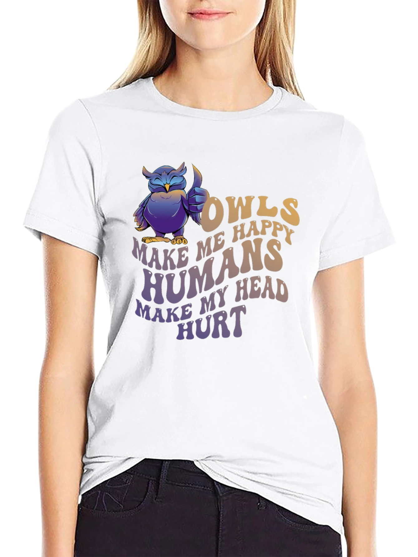 Owls Make Me Happy T-Shirt