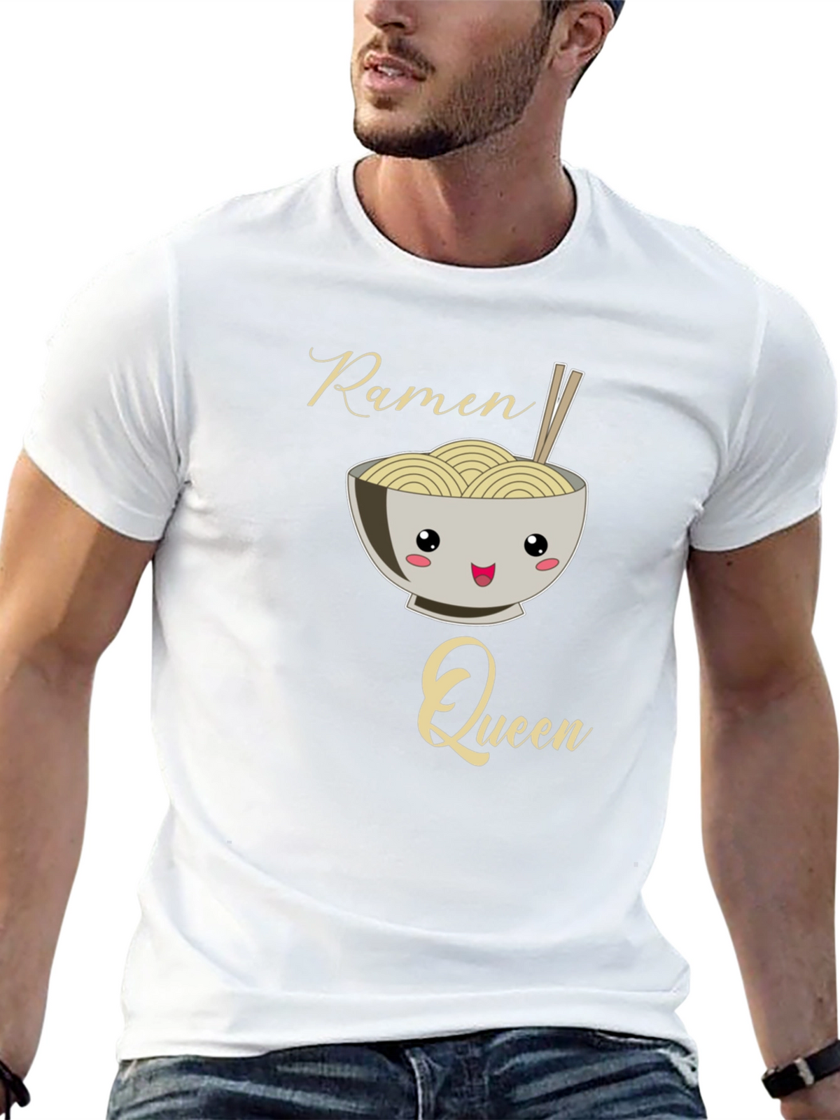 Ramen Queen Graphic Tee - Kawaii Noodle Bowl Shirt