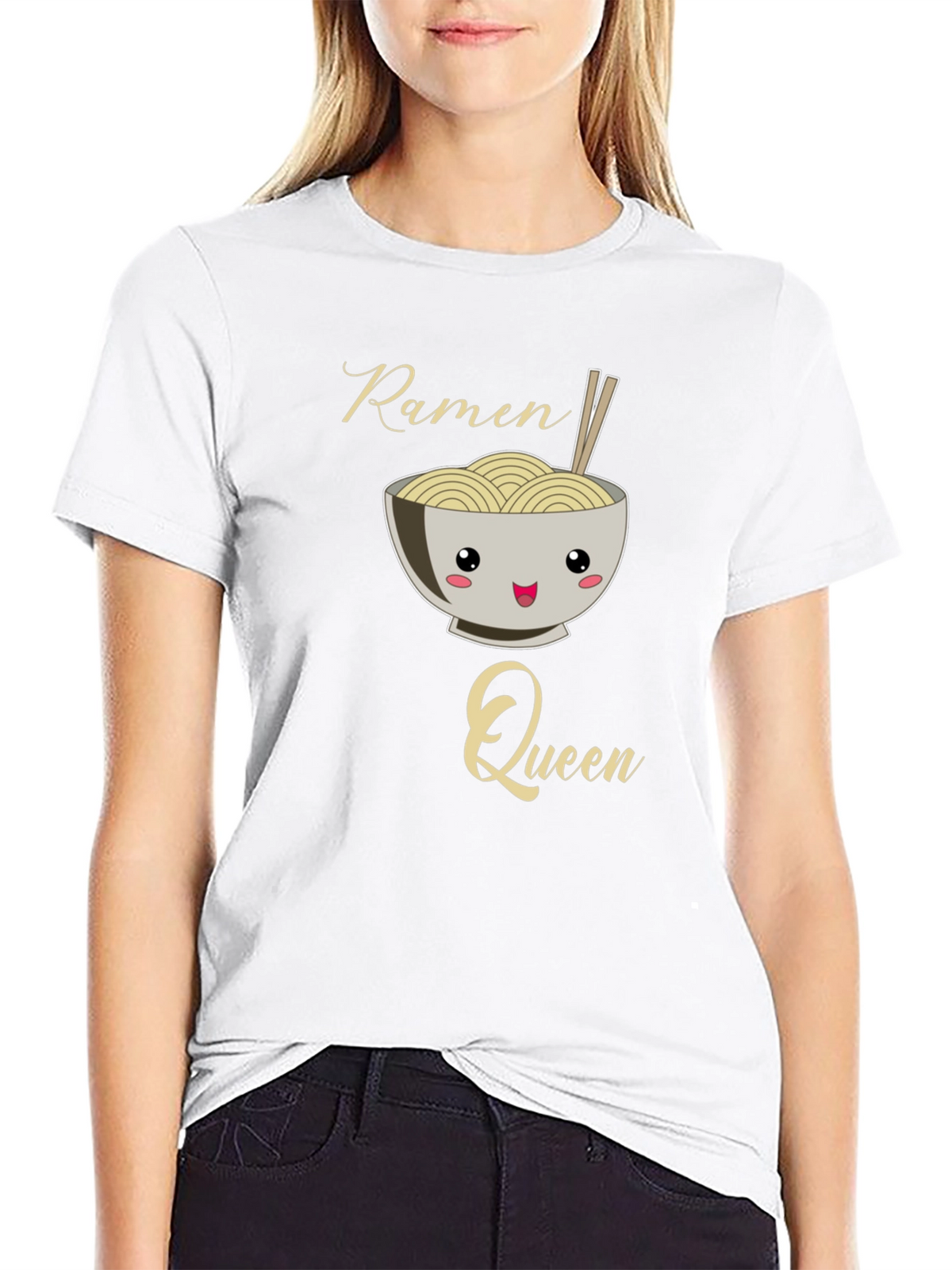 Ramen Queen Graphic Tee - Kawaii Noodle Bowl Shirt