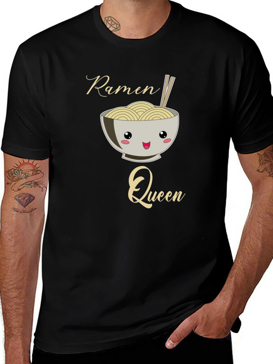 Ramen Queen Graphic Tee - Kawaii Noodle Bowl Shirt
