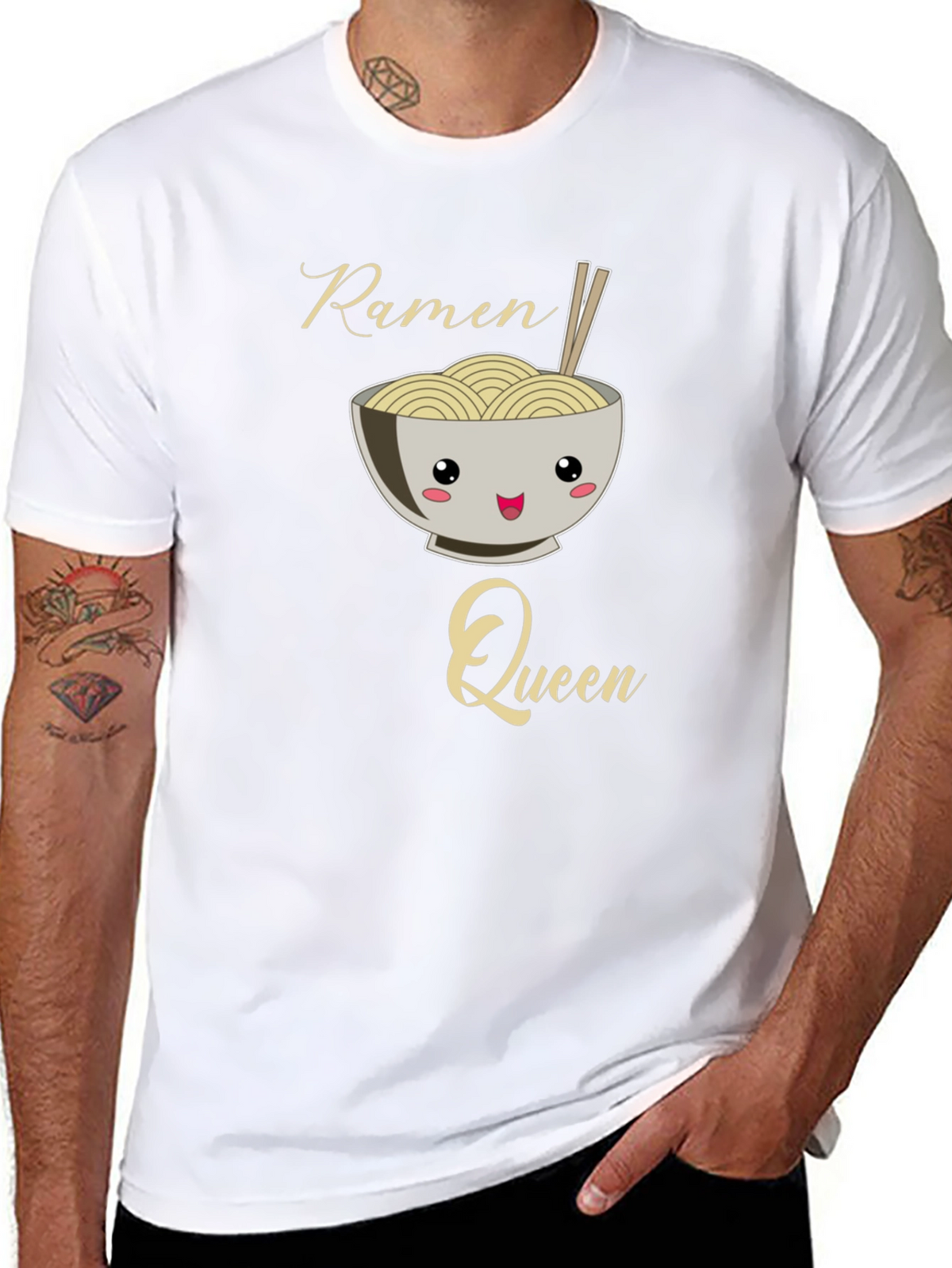 Ramen Queen Graphic Tee - Kawaii Noodle Bowl Shirt