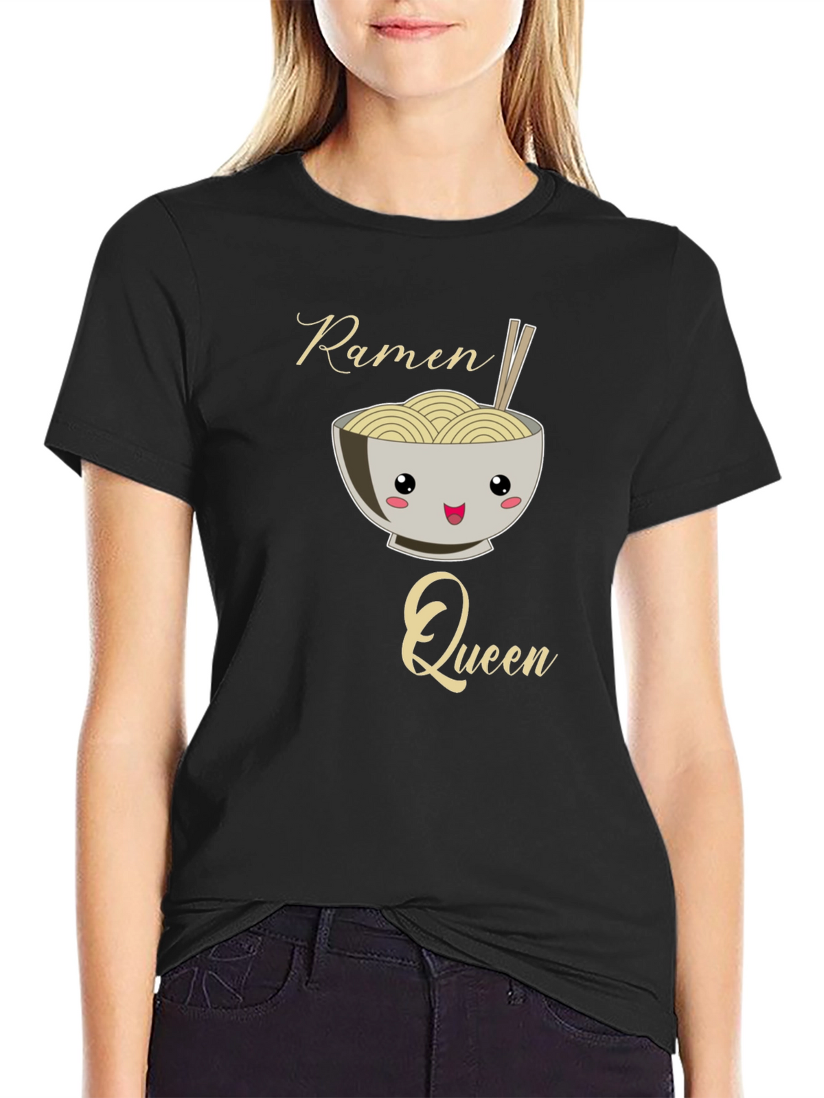 Ramen Queen Graphic Tee - Kawaii Noodle Bowl Shirt