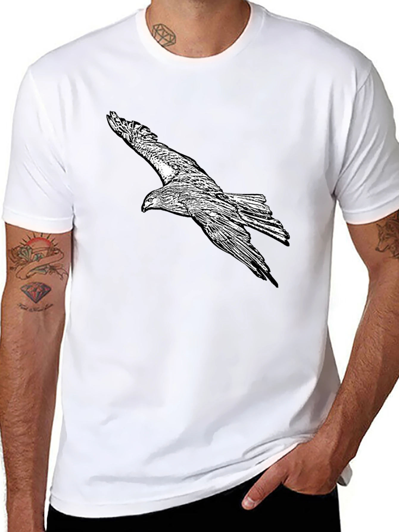 Eagle Graphic Black T-Shirt for Men