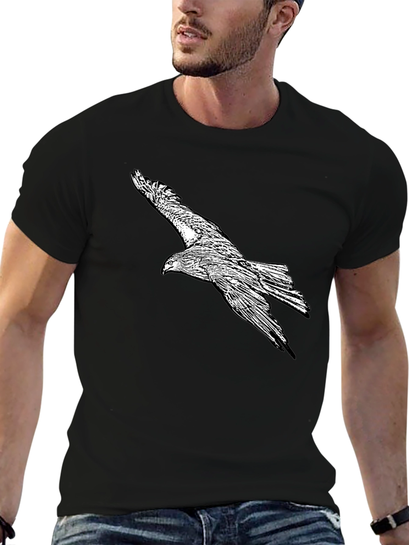 Eagle Graphic Black T-Shirt for Men