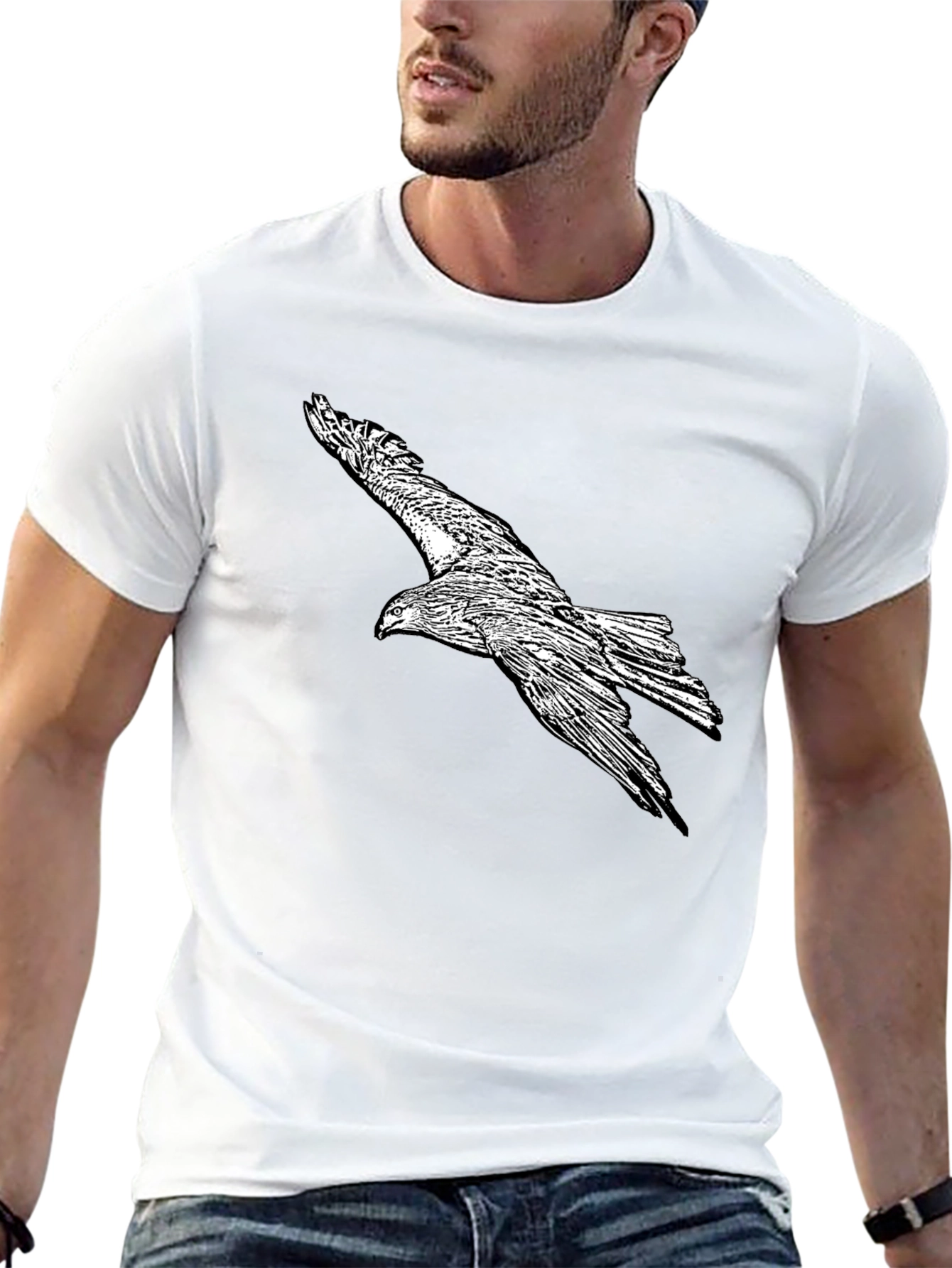 Eagle Graphic Black T-Shirt for Men