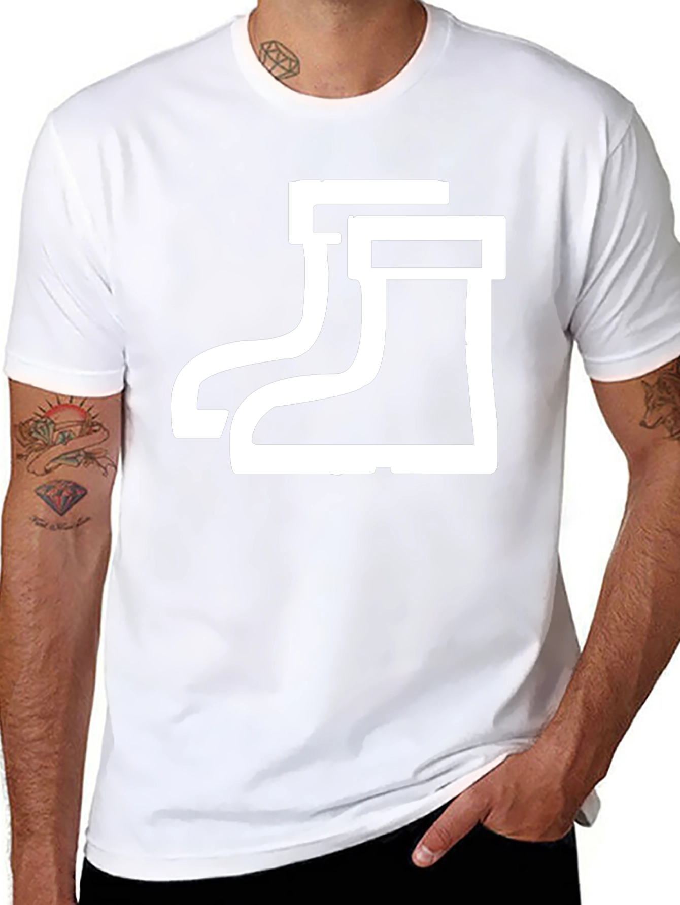 Rubber Boots Graphic Tee - Black Cotton Shirt