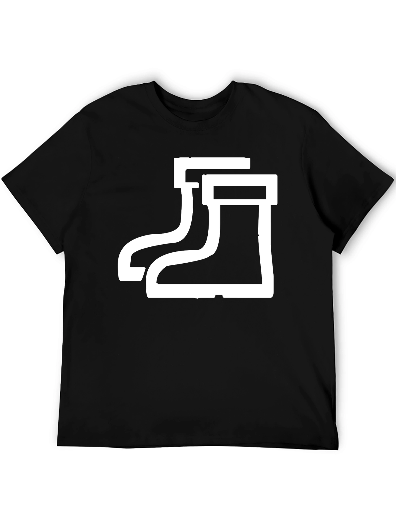 Rubber Boots Graphic Tee - Black Cotton Shirt