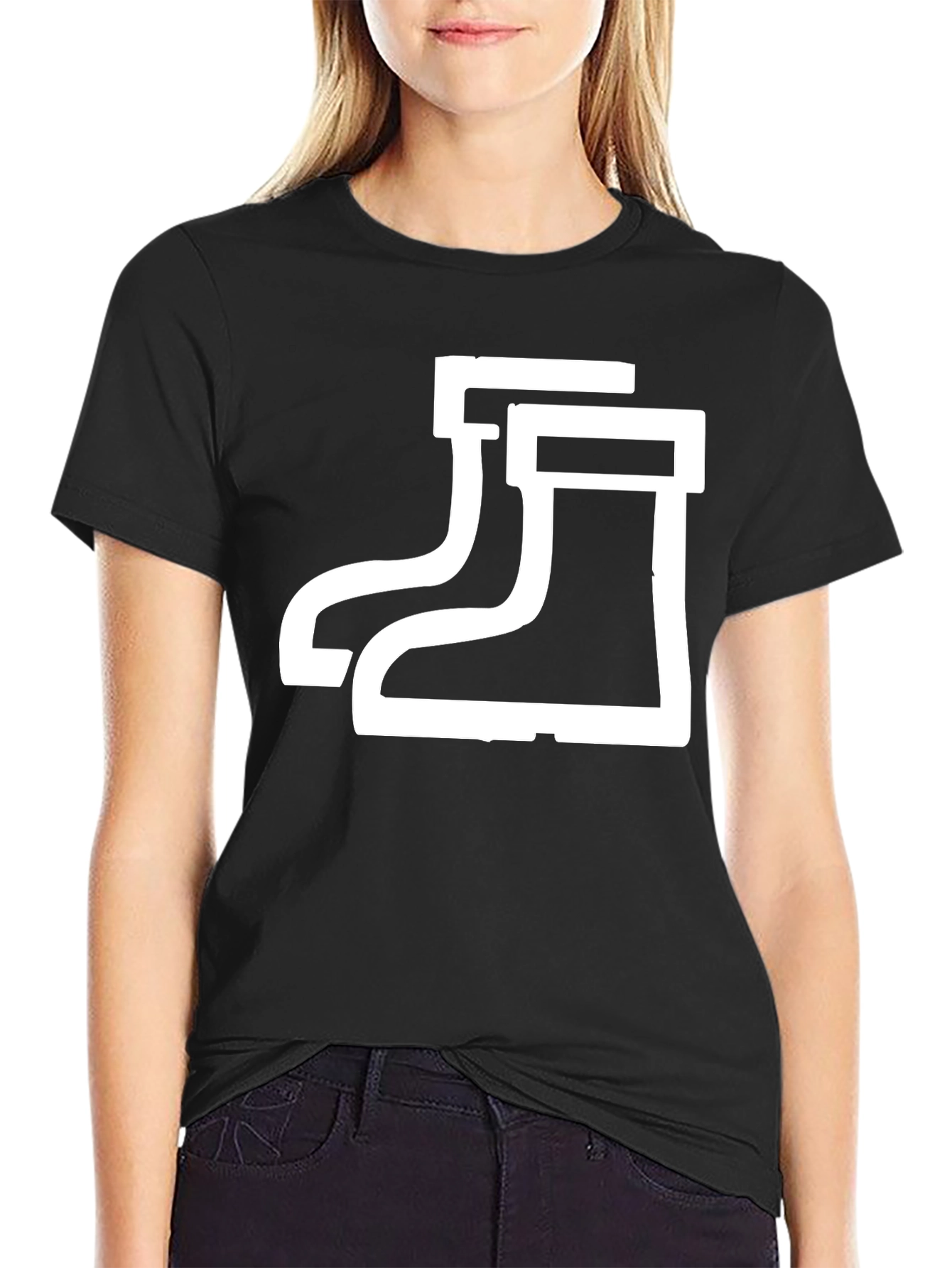 Rubber Boots Graphic Tee - Black Cotton Shirt