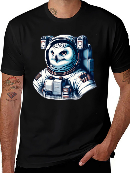 Owl Astronaut Graphic T-Shirt - Space Explorer Tee