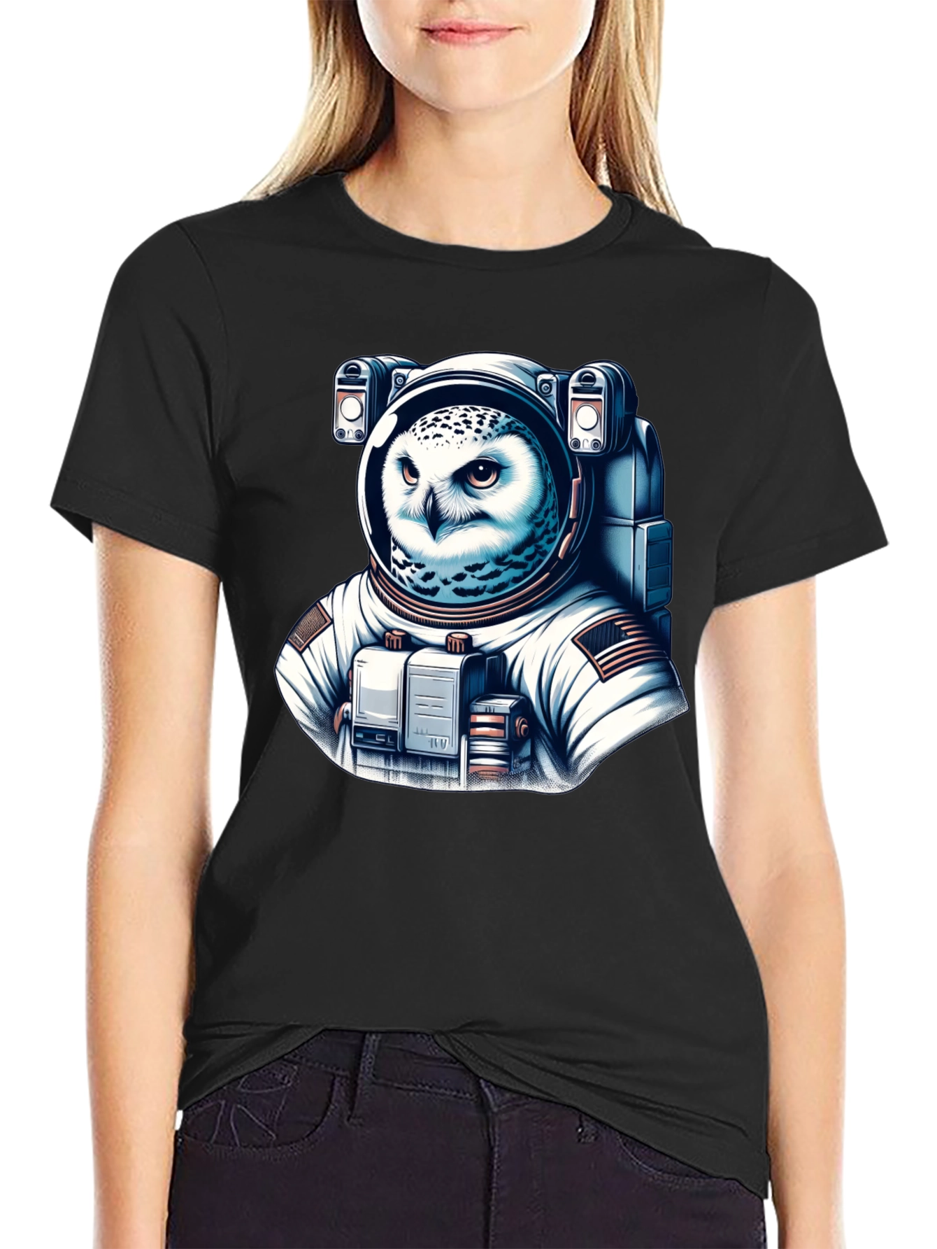 Owl Astronaut Graphic T-Shirt - Space Explorer Tee