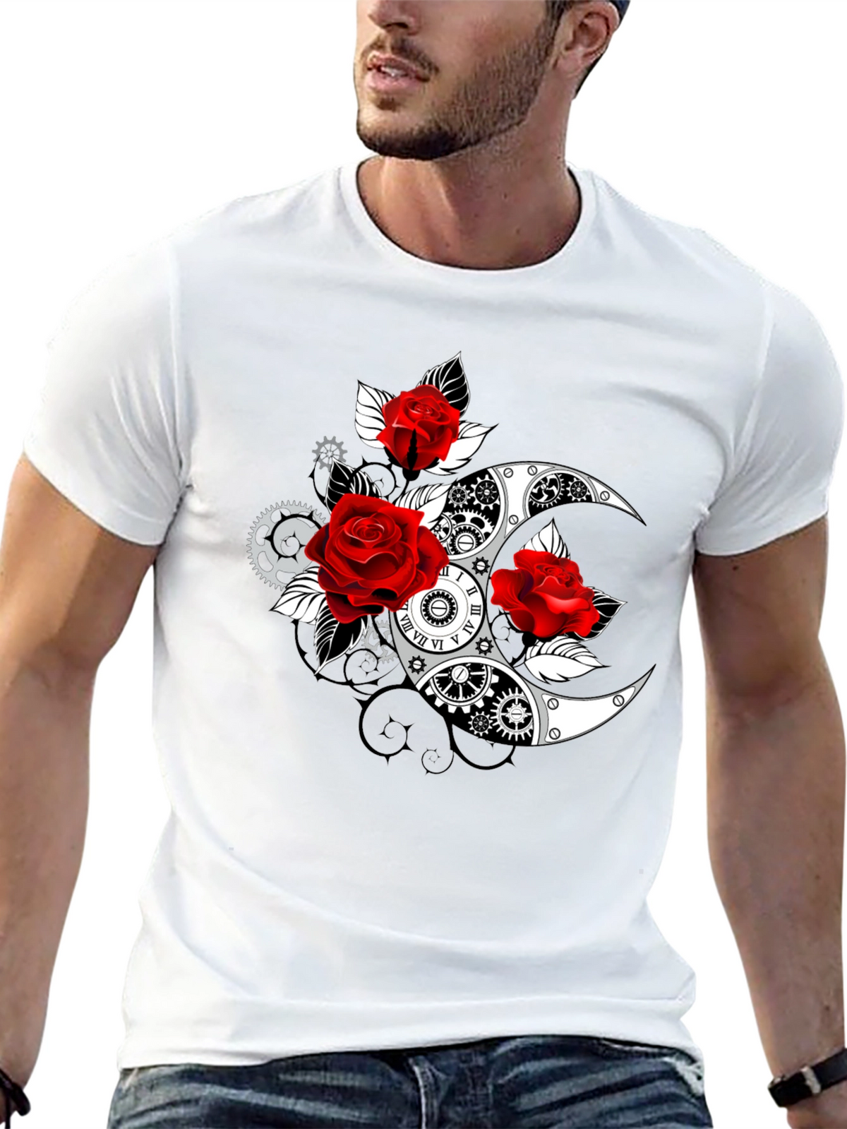 Steampunk Rose Moon T-Shirt