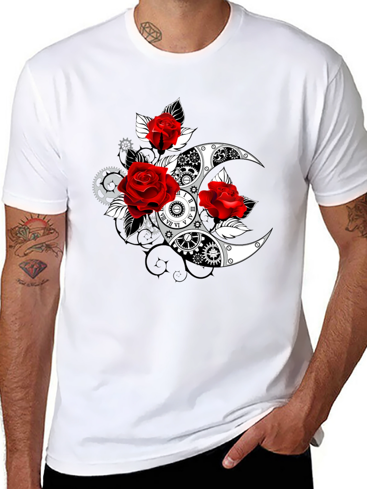 Steampunk Rose Moon T-Shirt