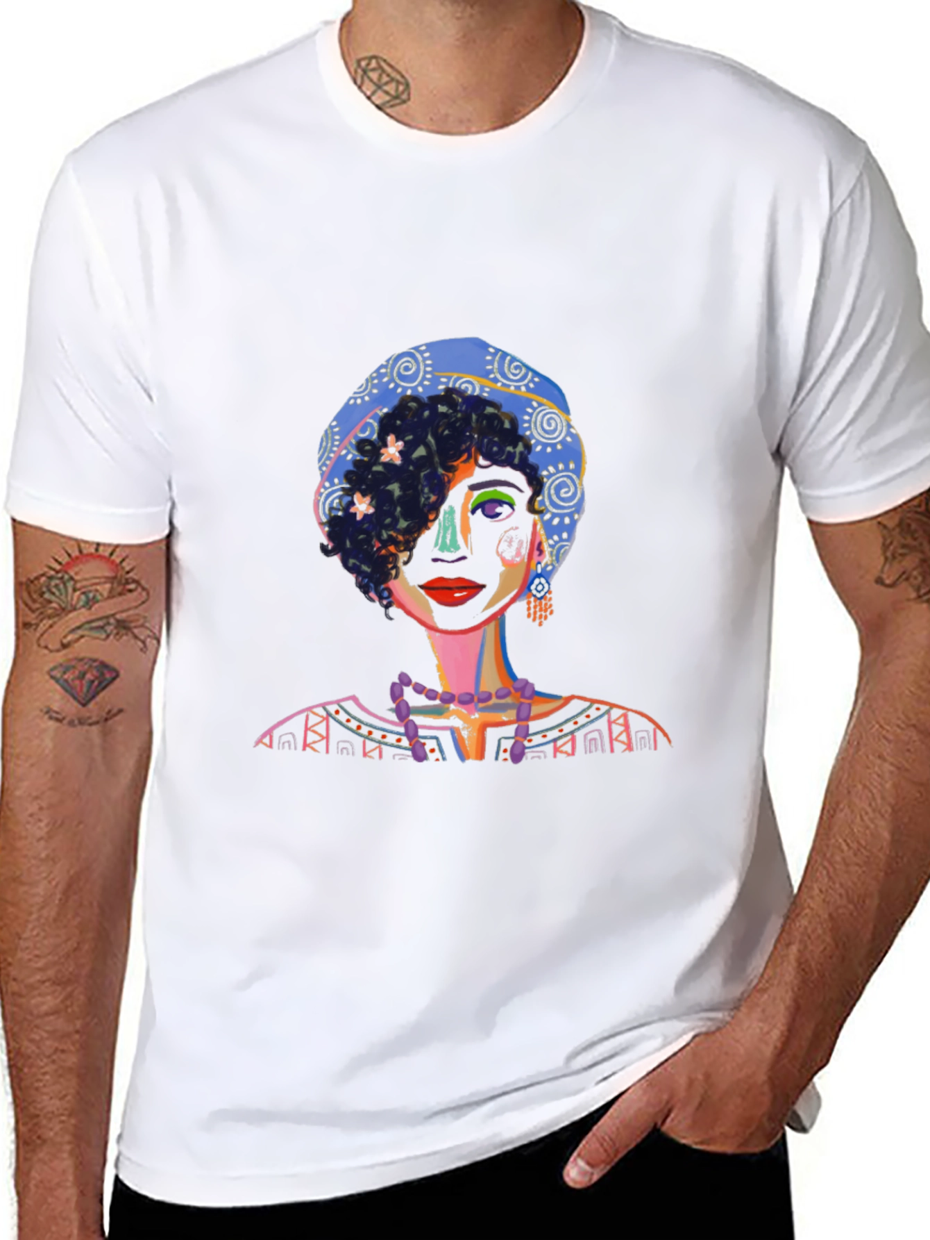 Artistic Portrait Graphic Tee - Unique Design