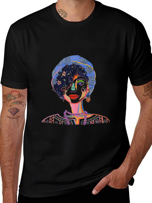 Artistic Portrait Graphic Tee - Unique Design