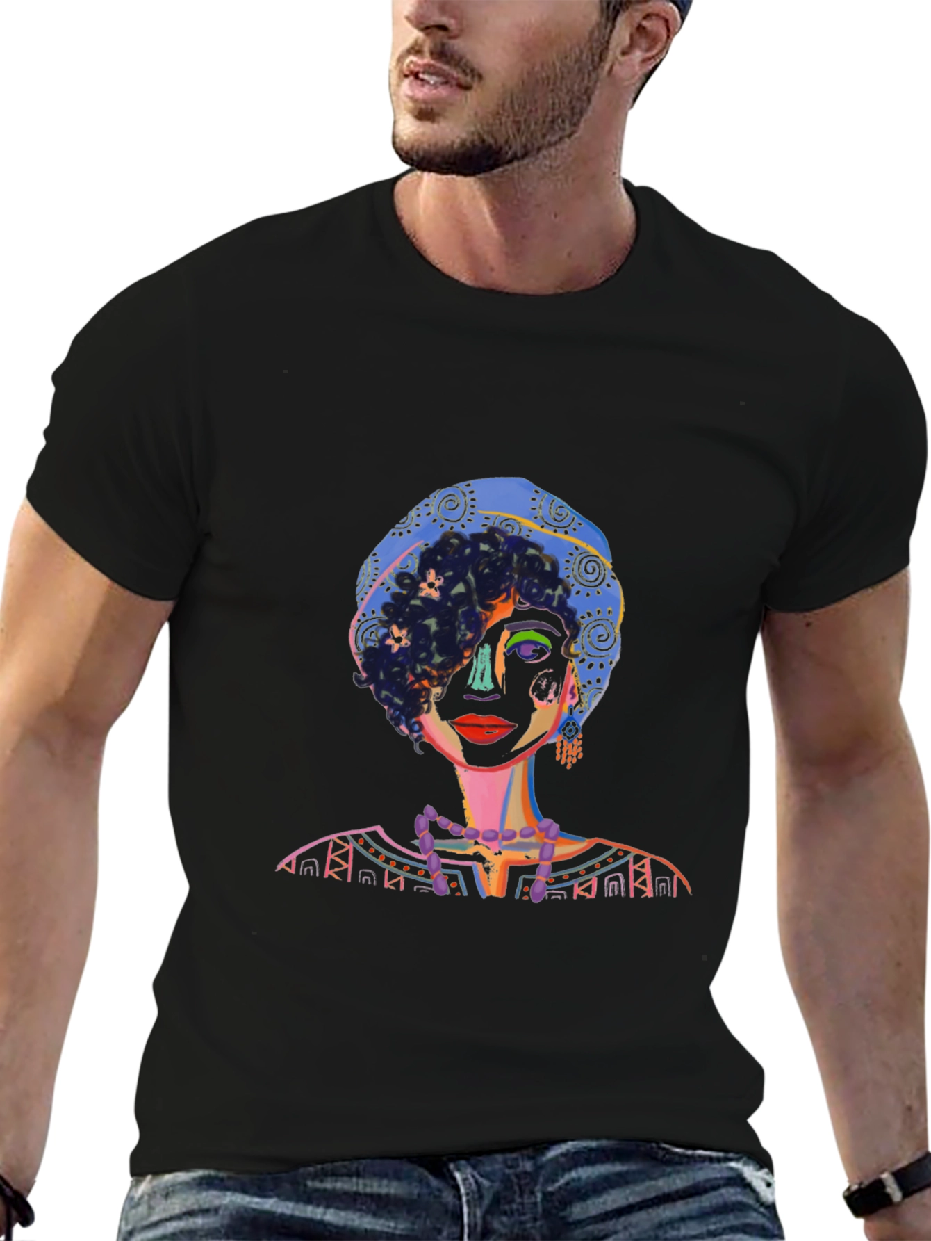Artistic Portrait Graphic Tee - Unique Design