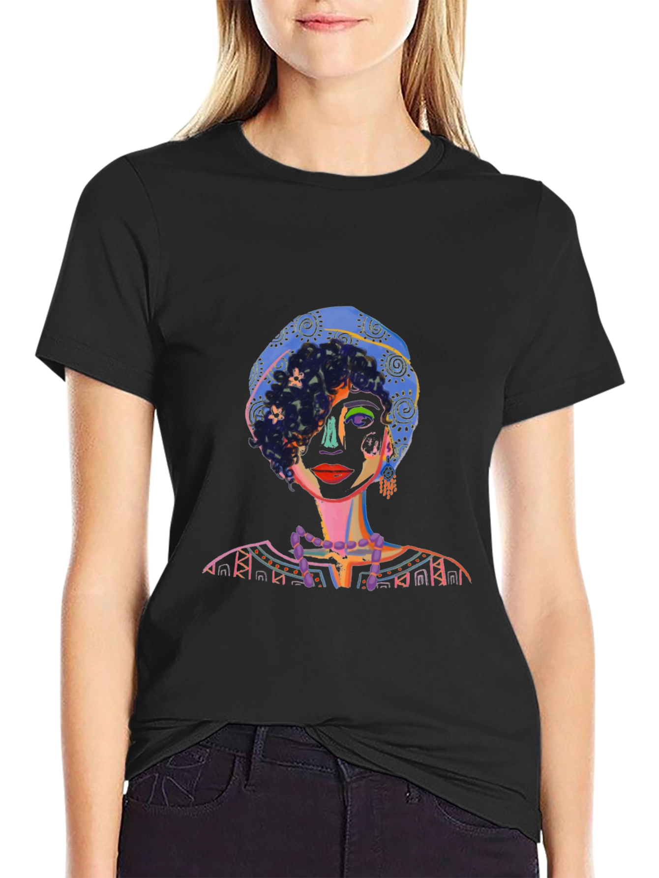 Artistic Portrait Graphic Tee - Unique Design