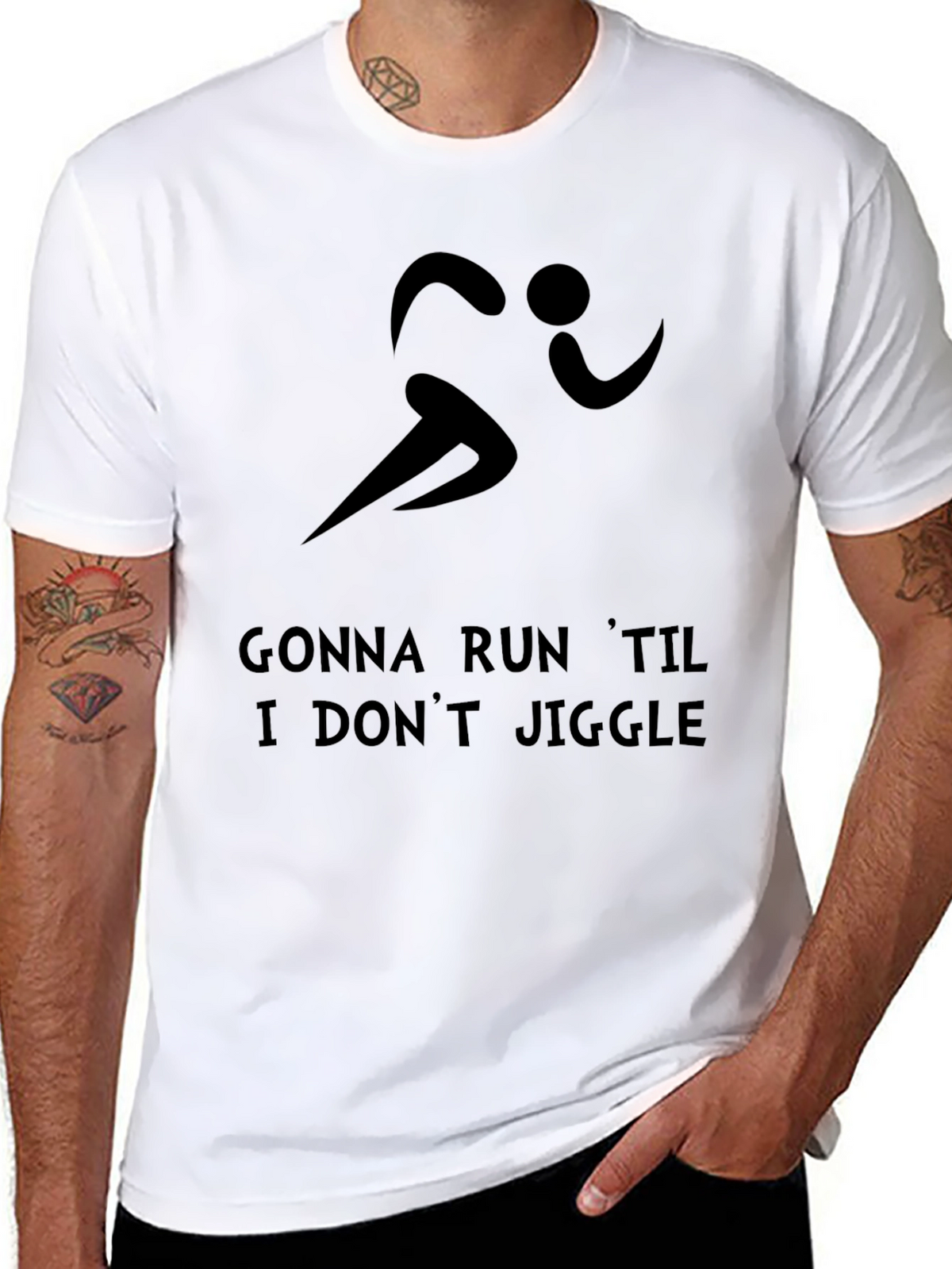 Gonna Run Til I Dont Jiggle Black T-Shirt