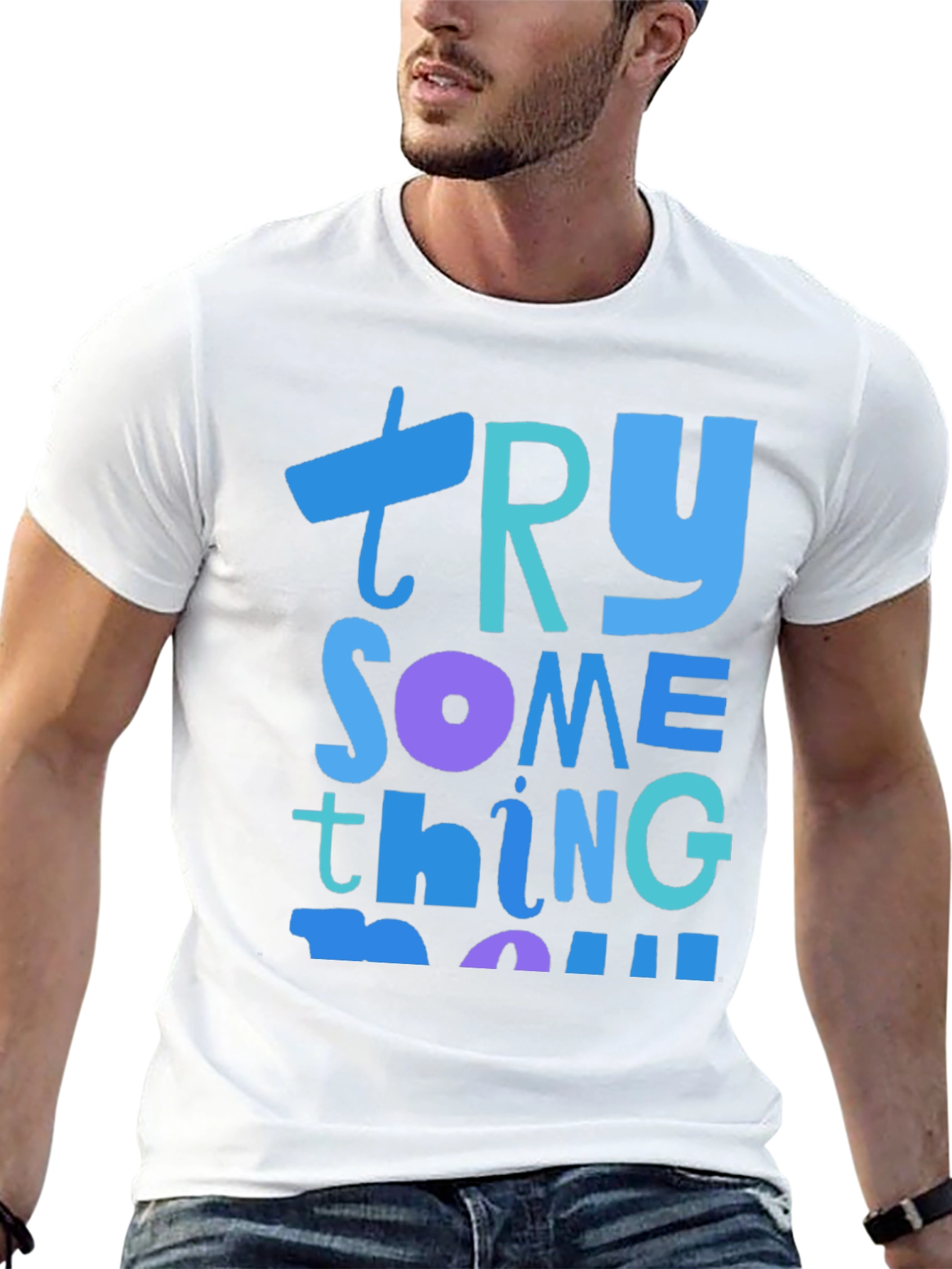 Try Something New Graphic Tee - Soft Cotton Blend