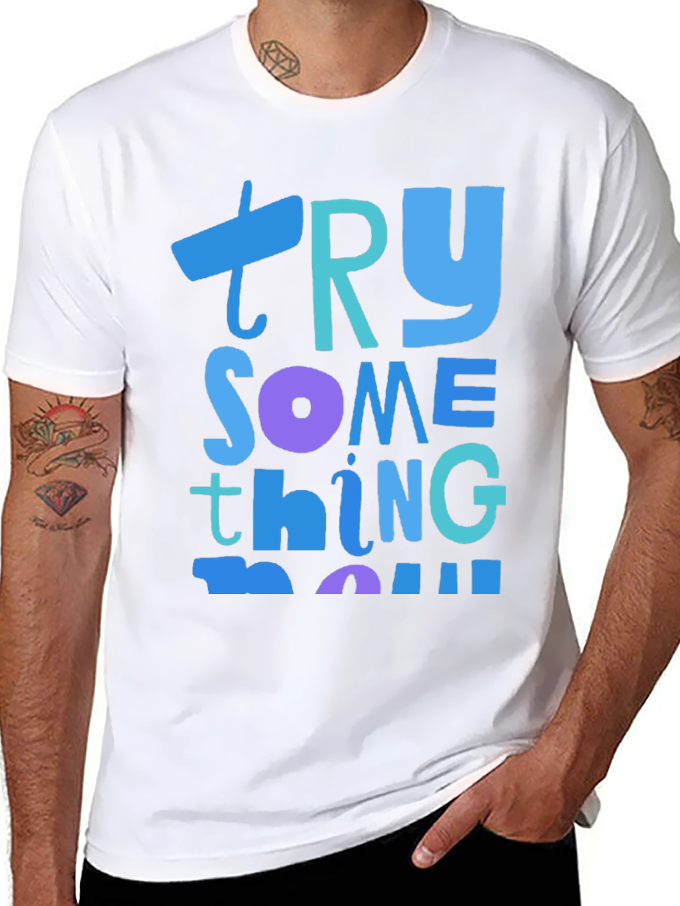 Try Something New Graphic Tee - Soft Cotton Blend