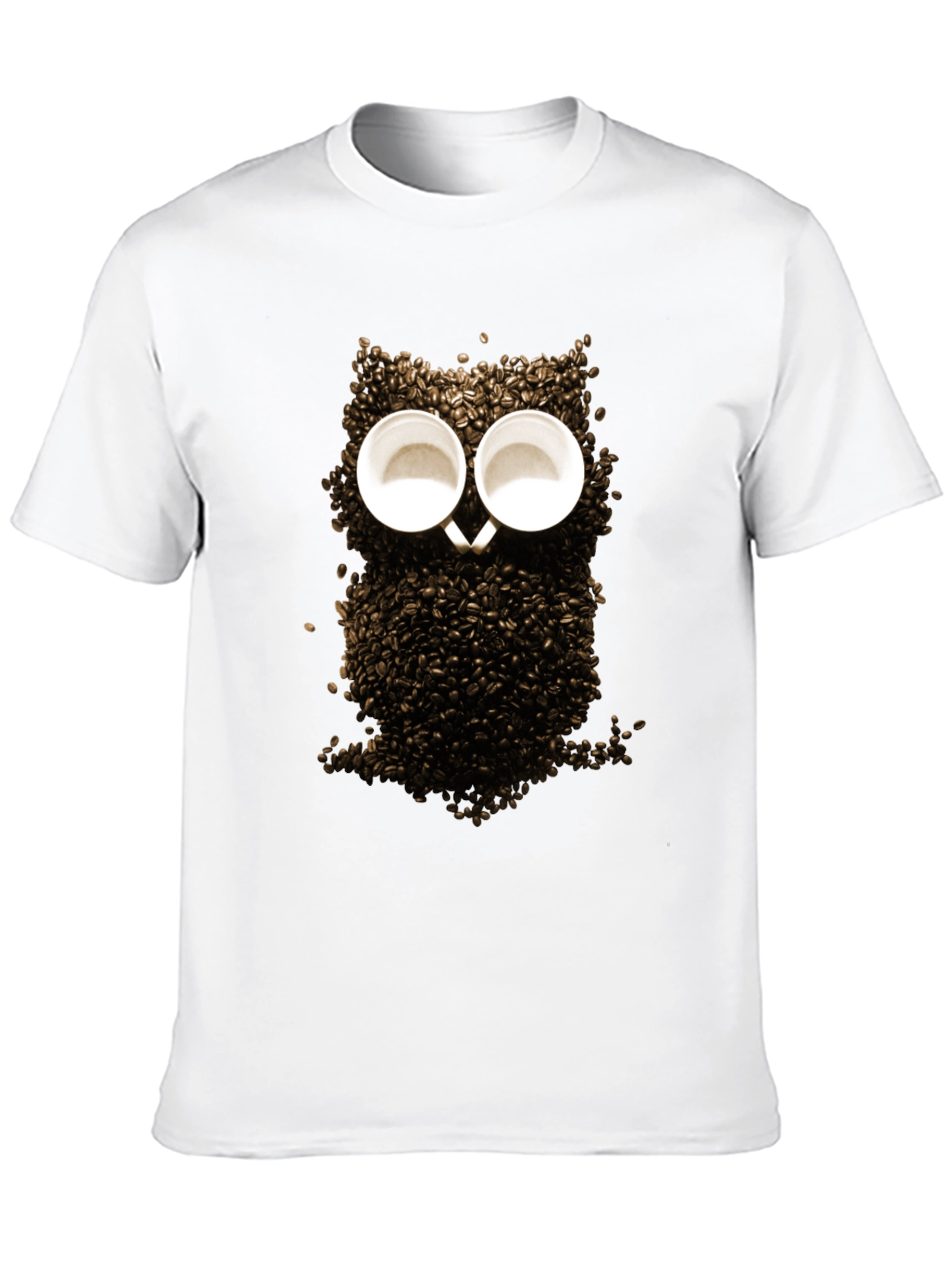 Coffee Bean Owl Graphic T-Shirt - Unique Design