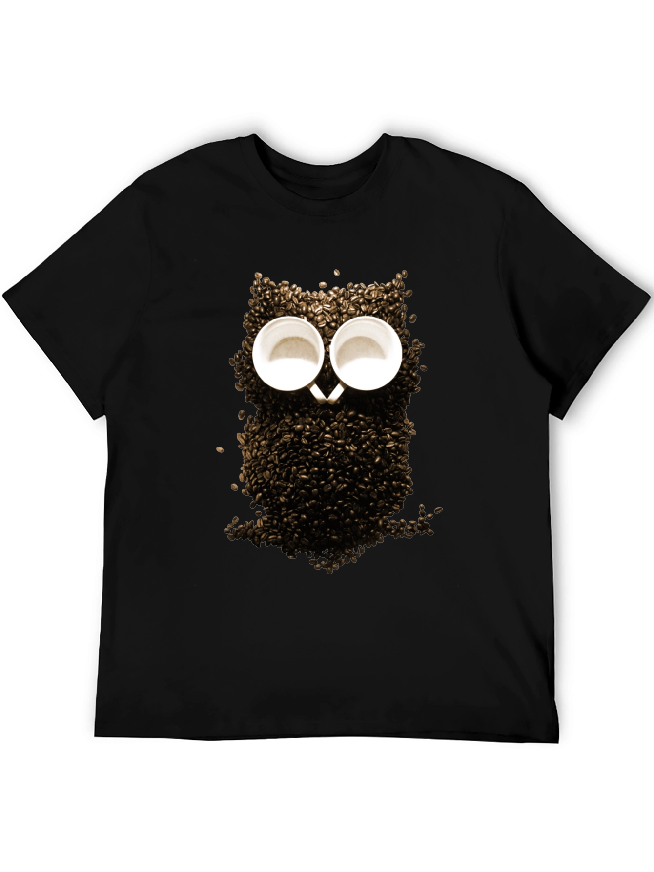 Coffee Bean Owl Graphic T-Shirt - Unique Design