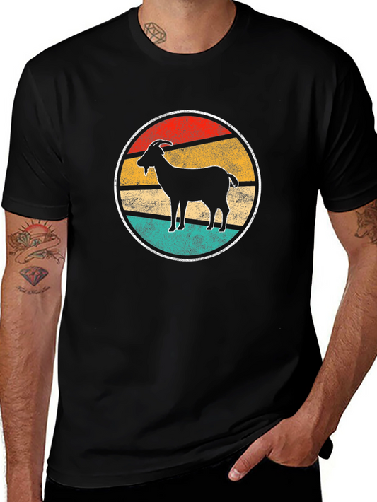 Retro Goat Graphic Tee - Unisex Black T-Shirt