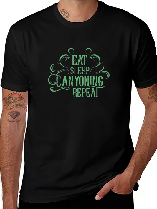 Eat Sleep Canyoning Repeat Black T-Shirt