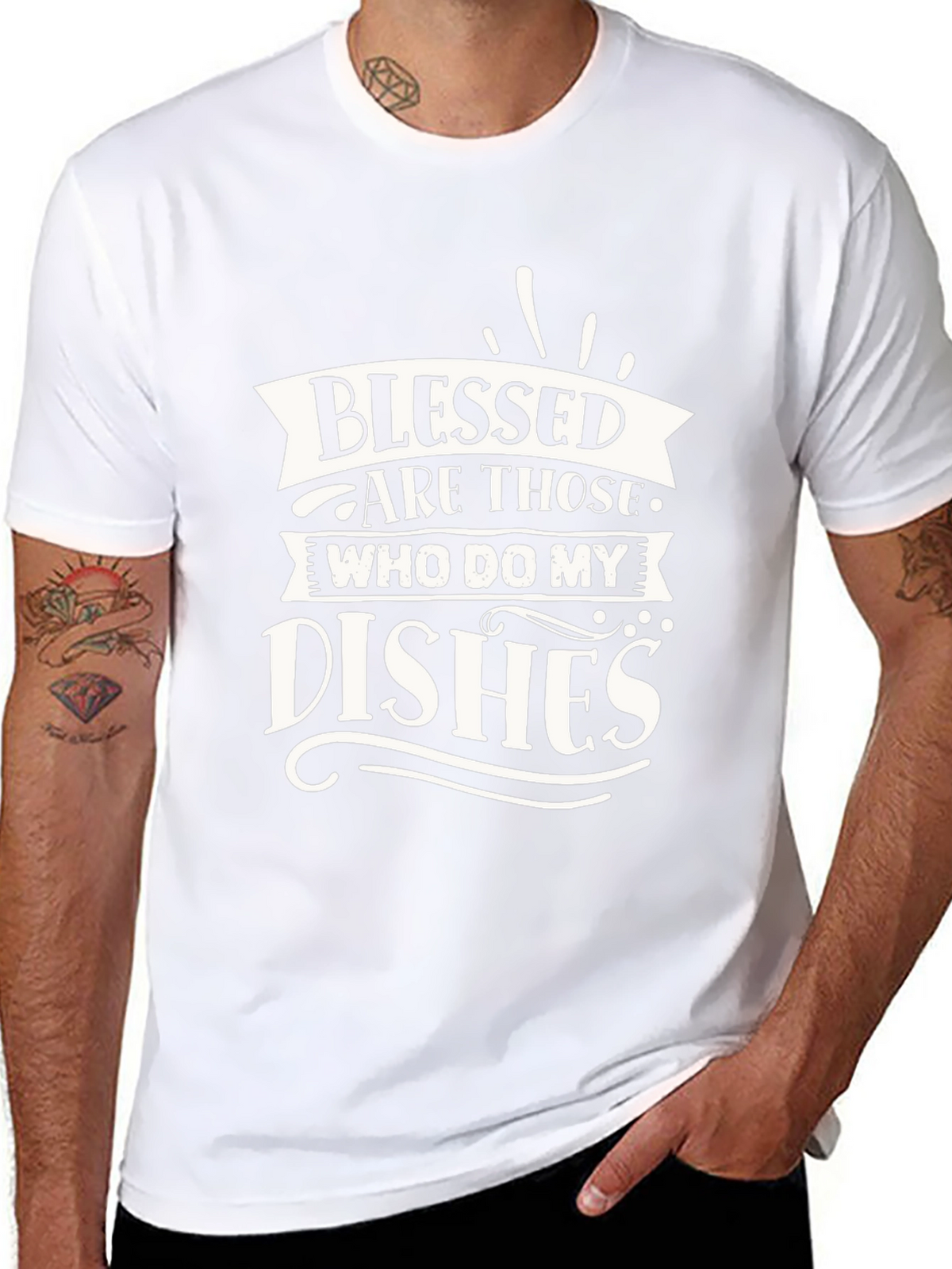 Blessed Are Those Who Do My Dishes Graphic T-Shirt