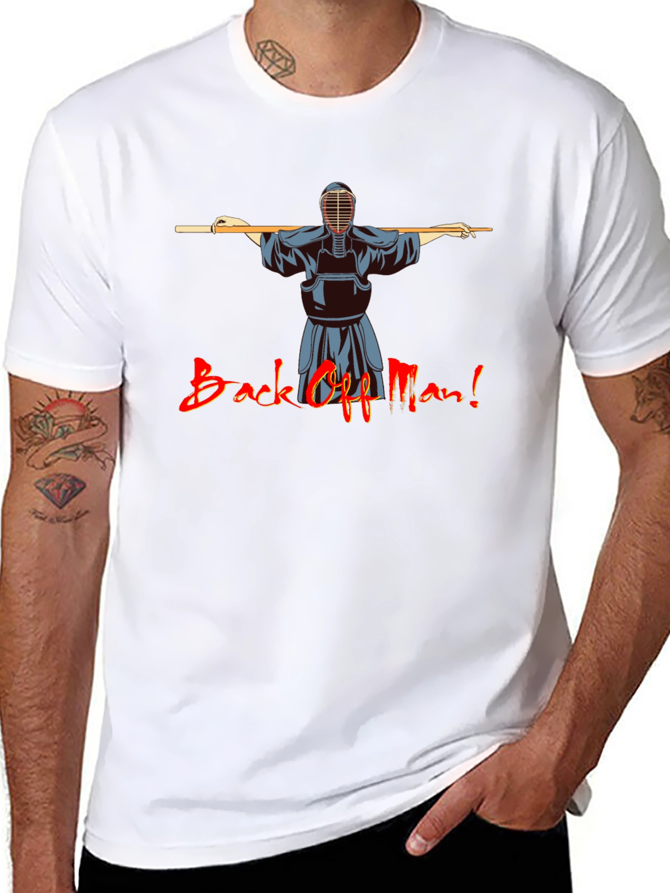 Back Off Man! Kendo Martial Arts Black T-Shirt