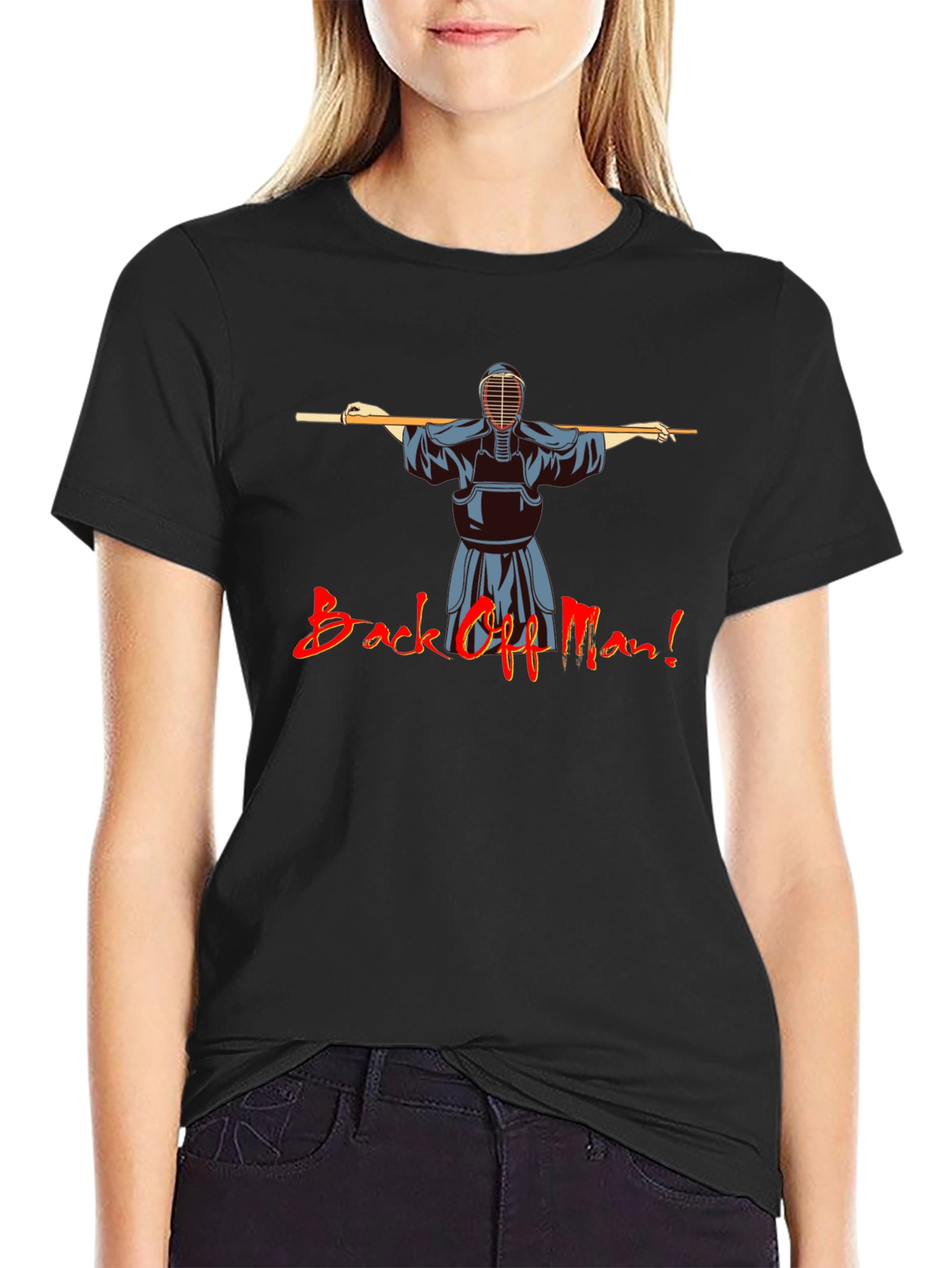 Back Off Man! Kendo Martial Arts Black T-Shirt