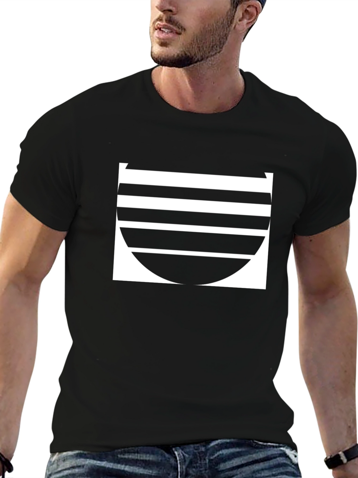 Stripped Sunset Tee - Black