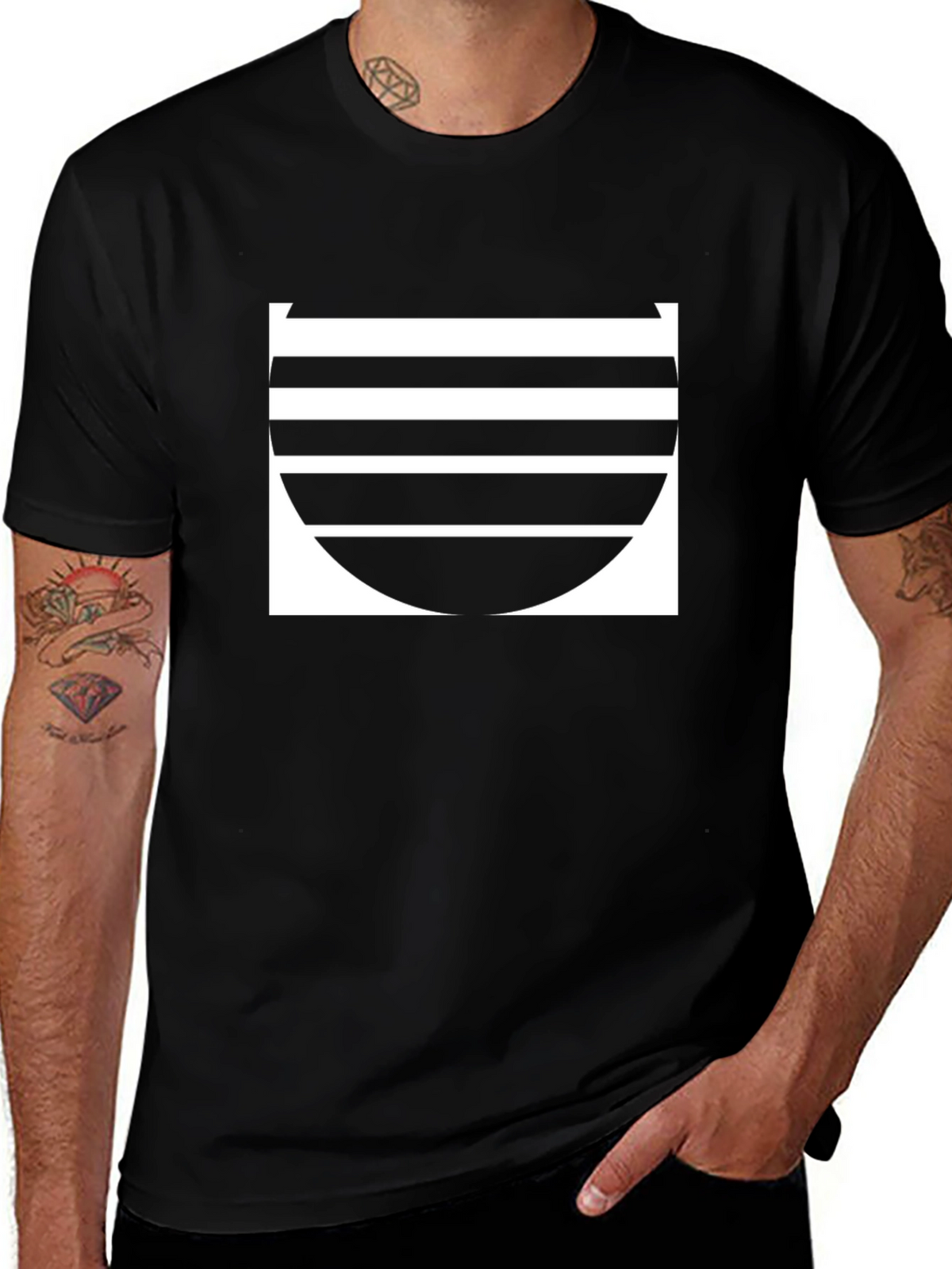 Stripped Sunset Tee - Black
