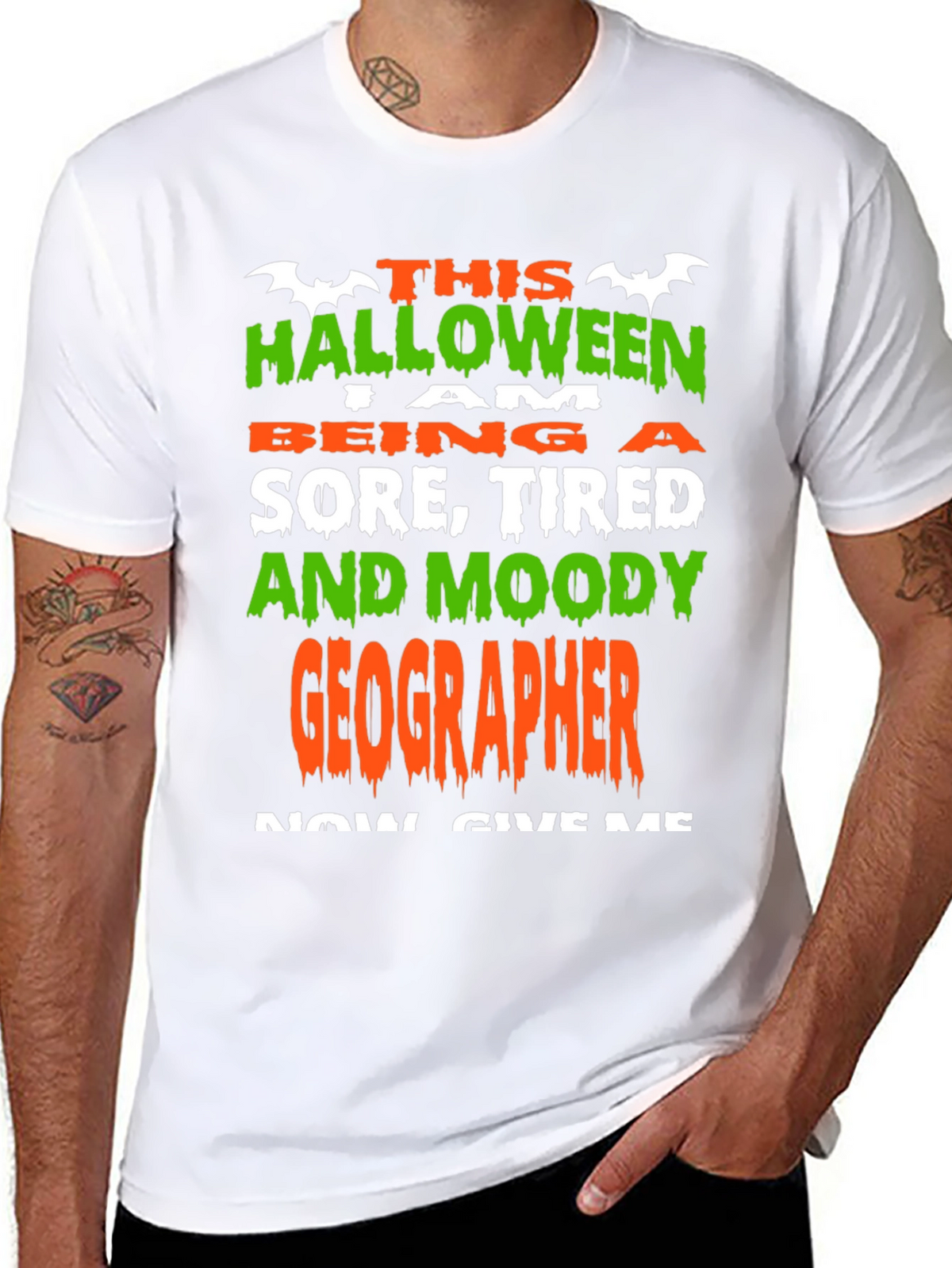 Halloween Geographer T-Shirt: Sore Tired & Moody